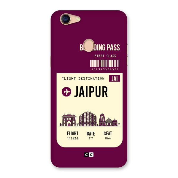 Jaipur Boarding Pass Back Case for Oppo F5 Youth